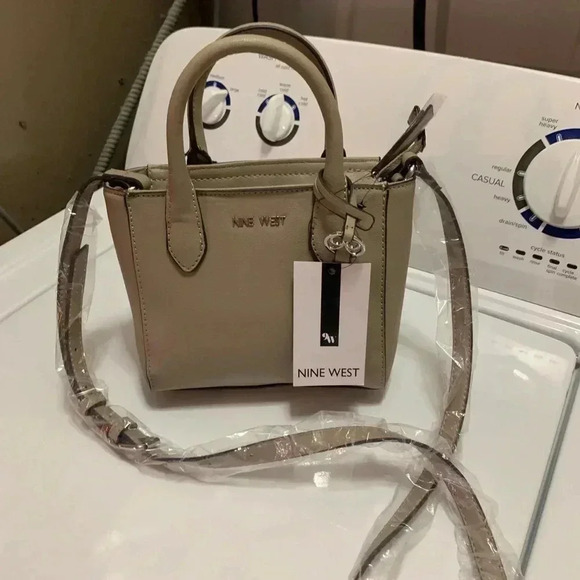 Nine West Handbags - NWT Nine West Women’s Tan Mini Bag With Stripes & Handle